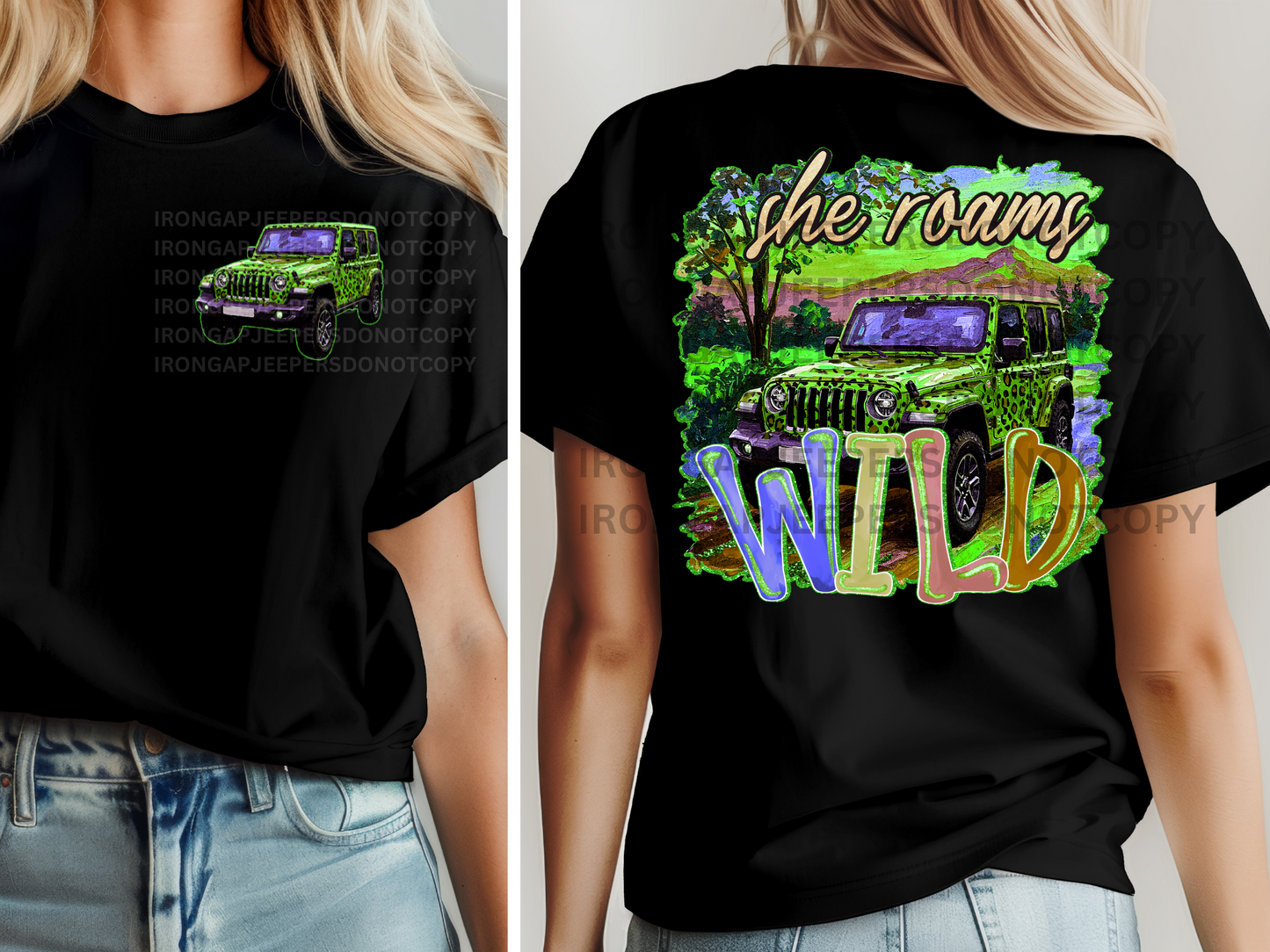 She Roams Leopard J Tee (Front & Back Design) 5 Color Options