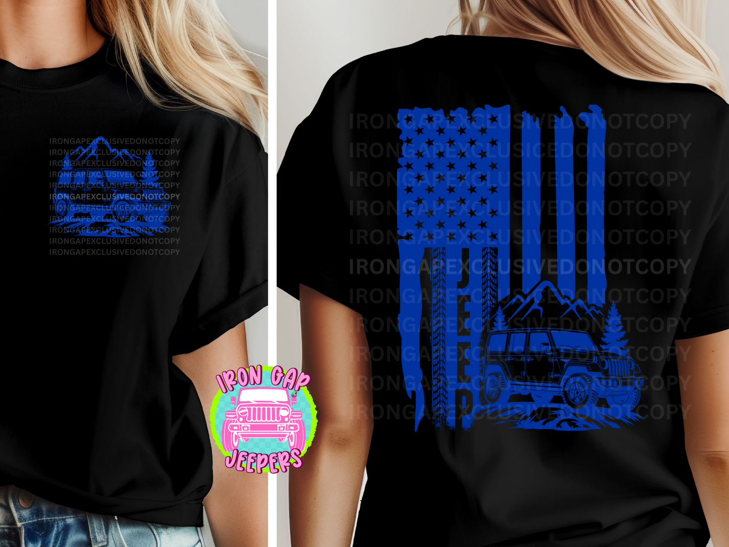 American Flag Tee Front & Back Design (EXCLUSIVE IRON GAP DESIGN with MULTIPLE COLOR OPTIONS)