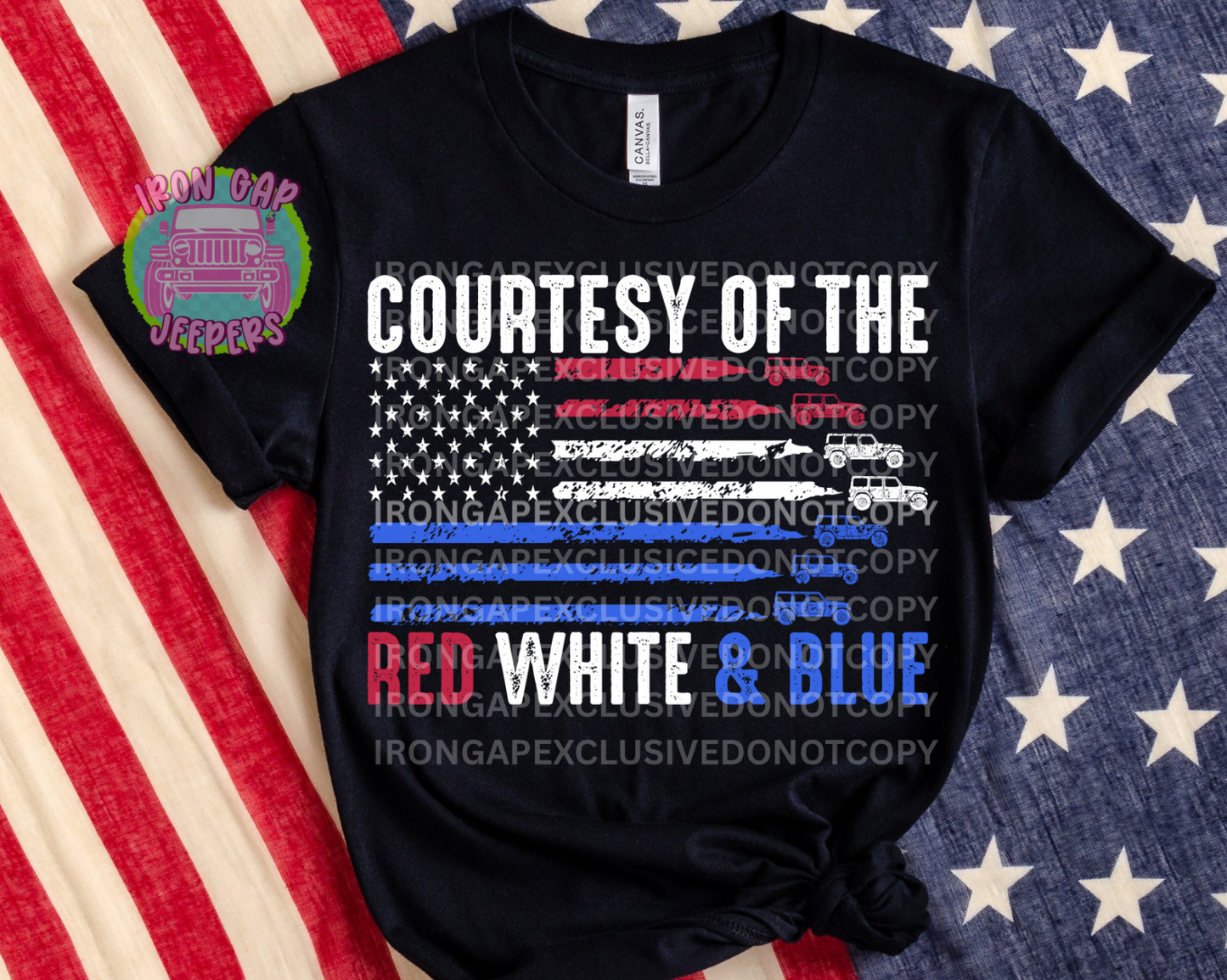 Courtesy of the Red, White & Blue Exclusive Iron Gap Tee (4DR, 2DR or Gladiator)