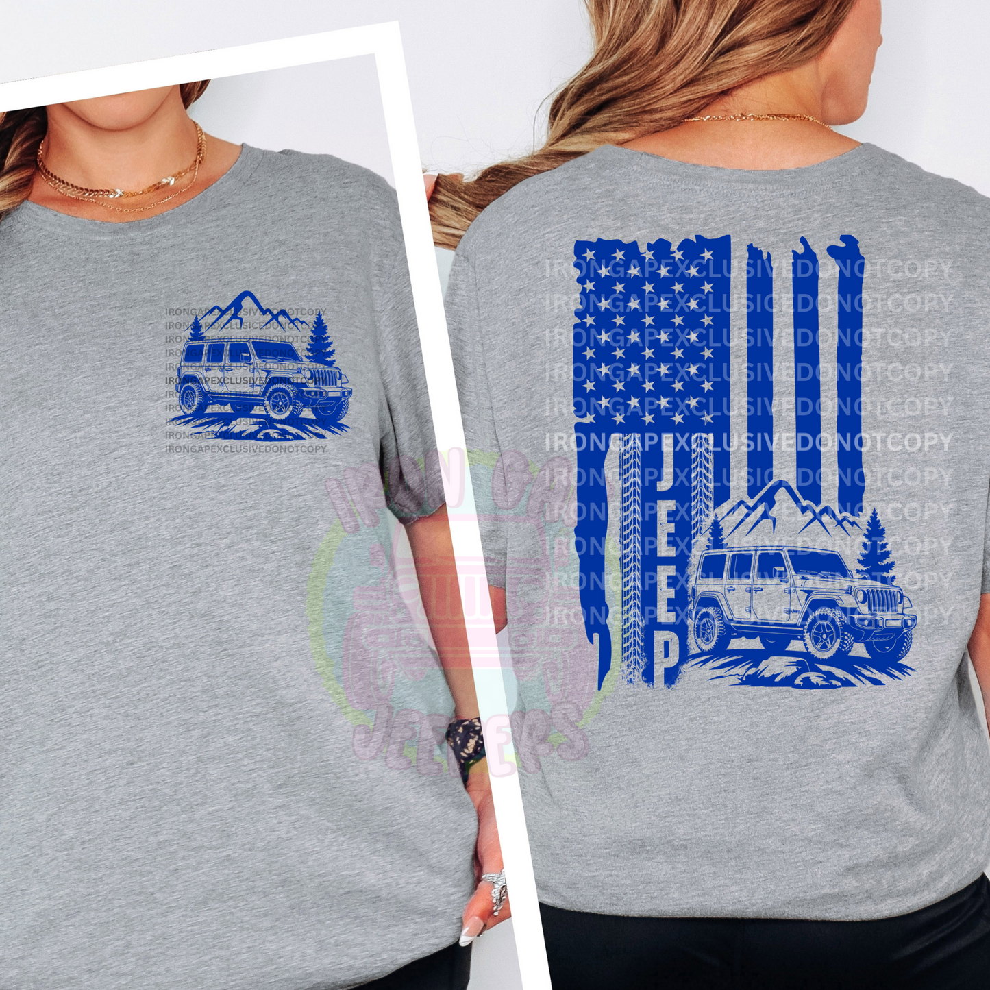 American Flag Tee Front & Back Design (EXCLUSIVE IRON GAP DESIGN with MULTIPLE COLOR OPTIONS)