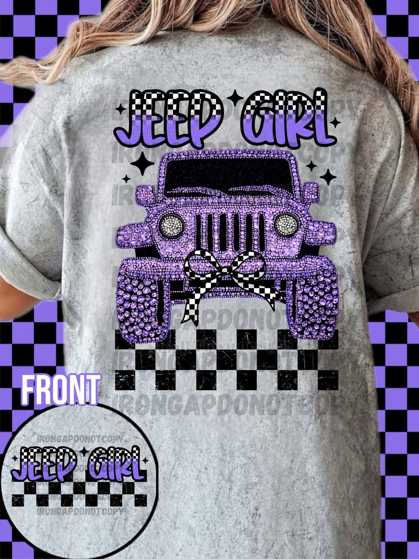 J Girl Checkered ColorBlast Comfort Color Tee