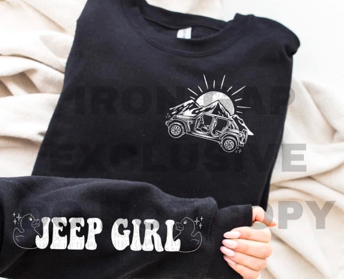 J**p Girl Sweatshirt (Sleeve print is in the inside of the sleeve as shown in the mock-up)