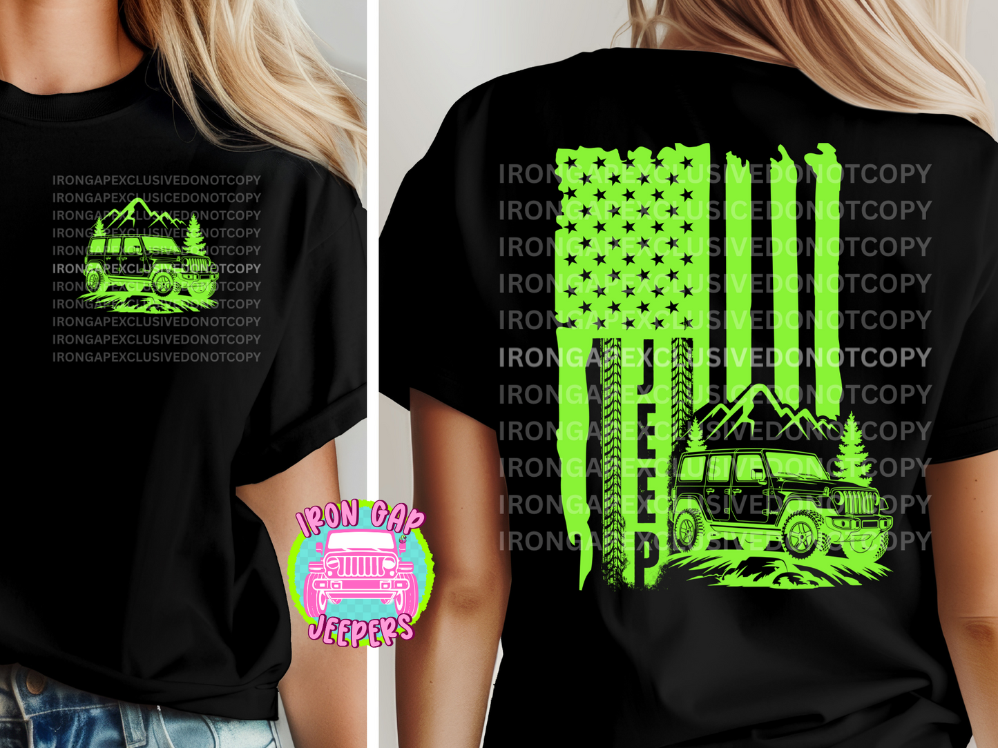 American Flag Tee Front & Back Design (EXCLUSIVE IRON GAP DESIGN with MULTIPLE COLOR OPTIONS)