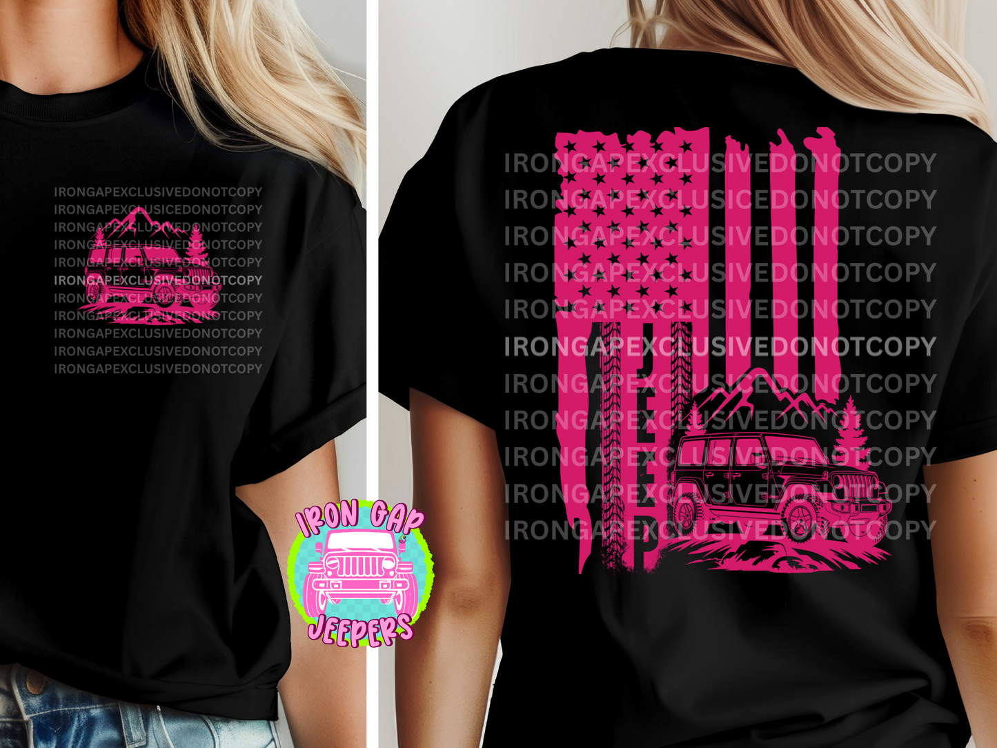 American Flag Tee Front & Back Design (EXCLUSIVE IRON GAP DESIGN with MULTIPLE COLOR OPTIONS)