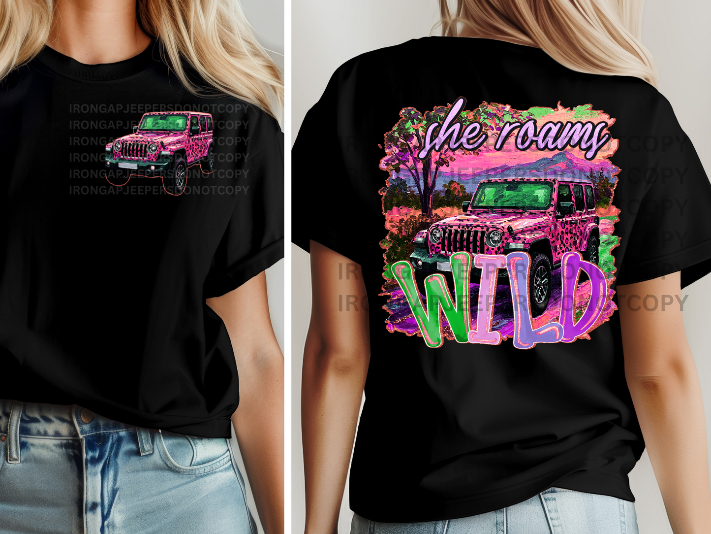 She Roams Leopard J Tee (Front & Back Design) 5 Color Options