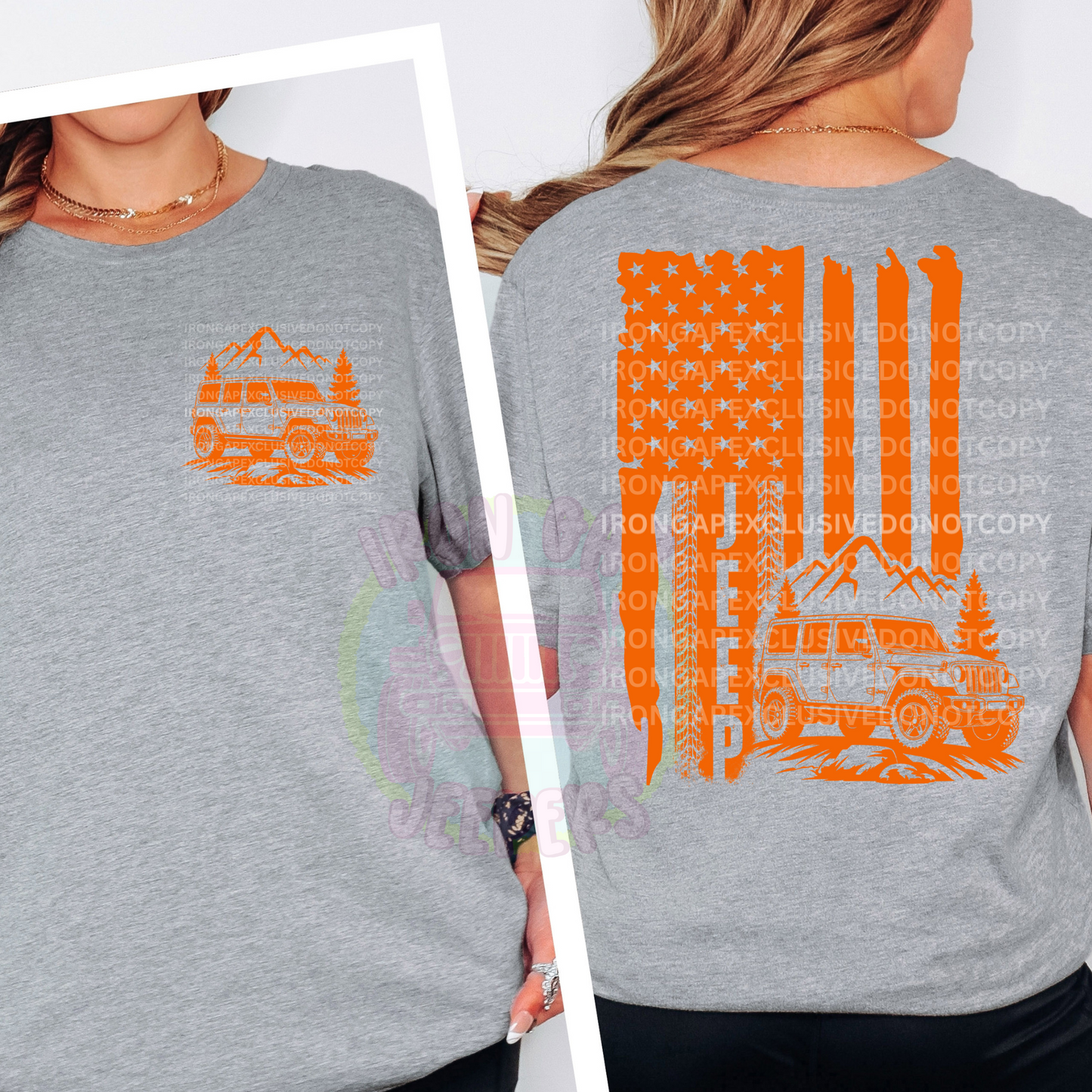 American Flag Tee Front & Back Design (EXCLUSIVE IRON GAP DESIGN with MULTIPLE COLOR OPTIONS)