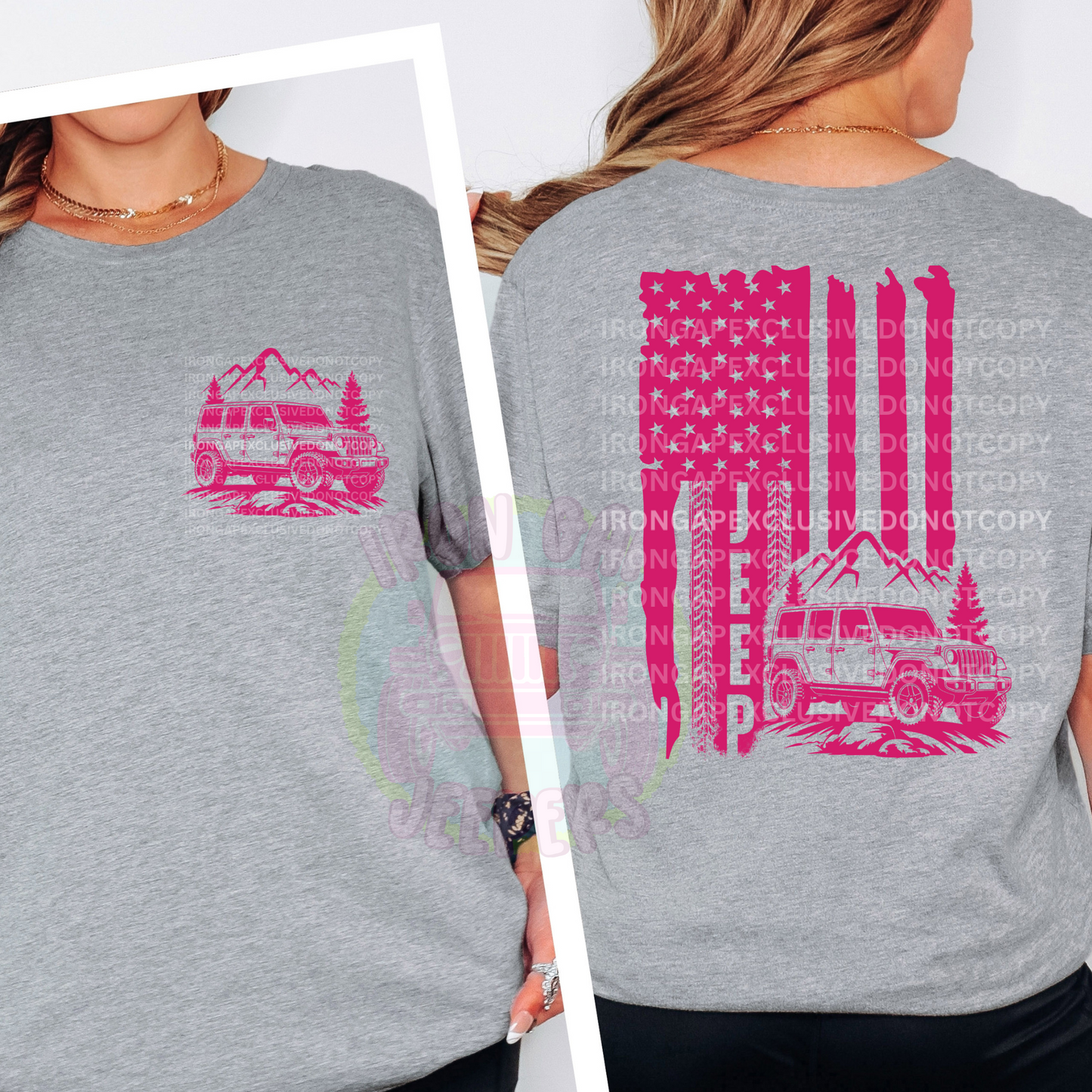 American Flag Tee Front & Back Design (EXCLUSIVE IRON GAP DESIGN with MULTIPLE COLOR OPTIONS)