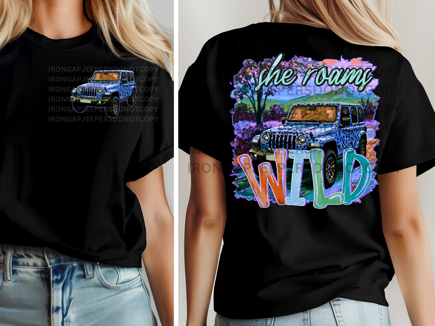 She Roams Leopard J Tee (Front & Back Design) 5 Color Options