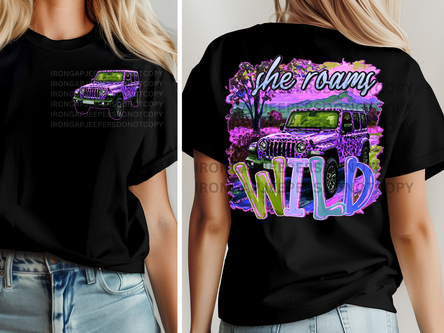 She Roams Leopard J Tee (Front & Back Design) 5 Color Options