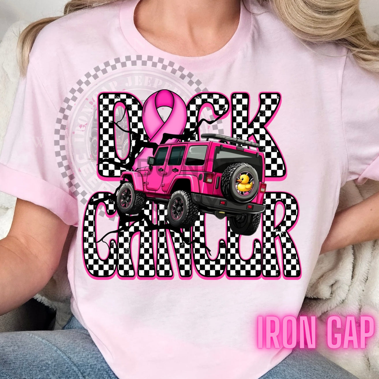 Duck Cancer Checkered Print Tee