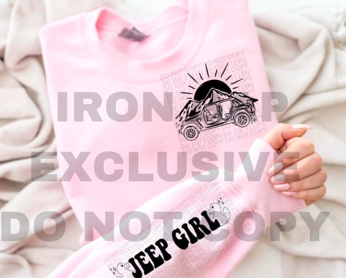 J**p Girl Sweatshirt (Sleeve print is in the inside of the sleeve as shown in the mock-up)