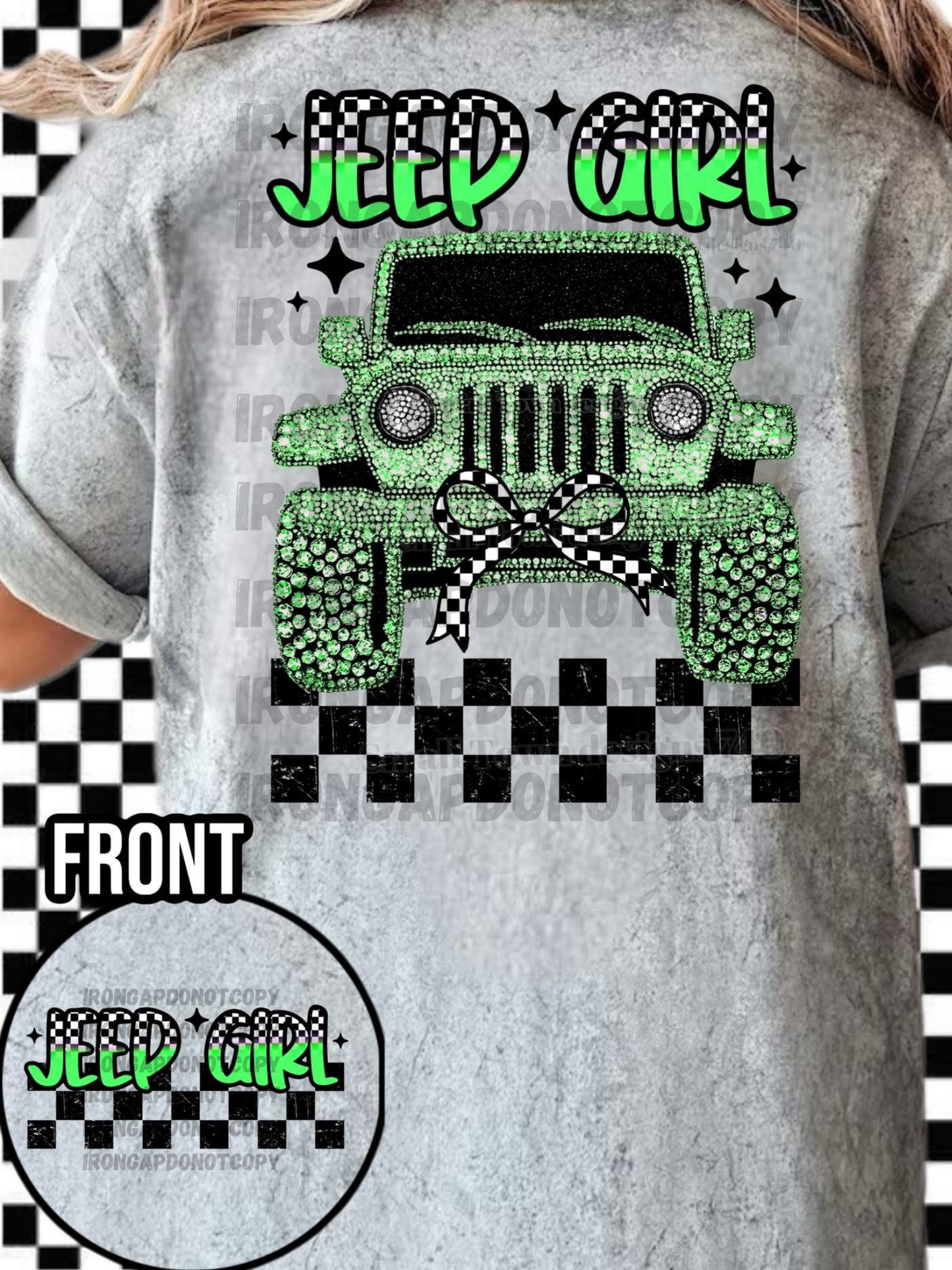 J Girl Checkered ColorBlast Comfort Color Tee