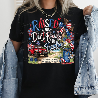 Raised On Dirt Roads Tee (Red or White)