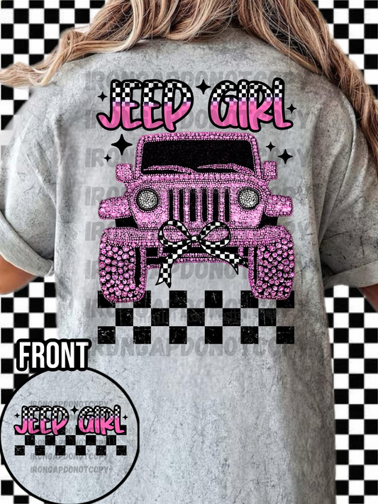 J Girl Checkered ColorBlast Comfort Color Tee