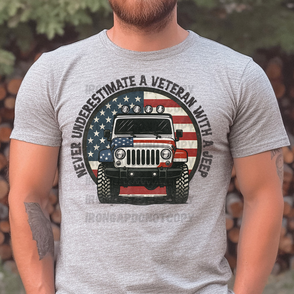 Never Underestimate A Veteran OR Veteran’s DAUGHTER Tee (2 Options)