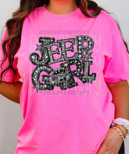 J GIRL FAUX RHINESTONE Comfort Color Tee