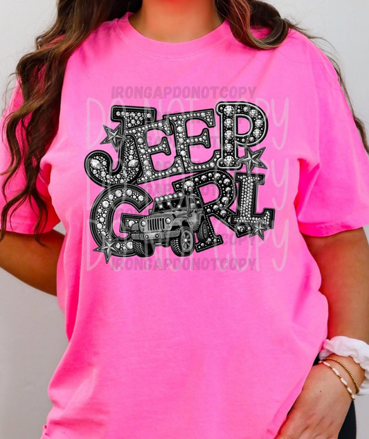 J GIRL FAUX RHINESTONE Comfort Color Tee