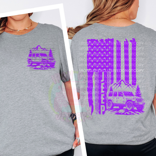American Flag Tee Front & Back Design (EXCLUSIVE IRON GAP DESIGN with MULTIPLE COLOR OPTIONS)