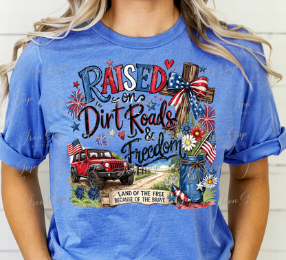 Raised On Dirt Roads Tee (Red or White)