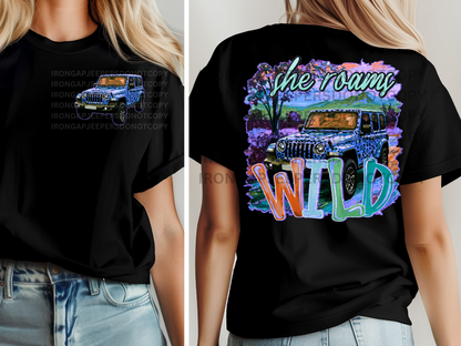 She Roams Leopard J Tee (Front & Back Design) 5 Color Options