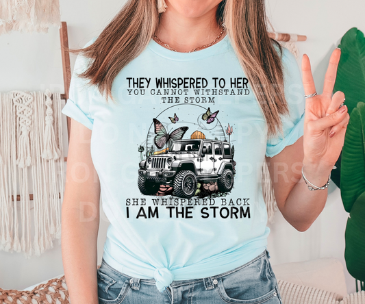 I AM THE STORM T-shirt (2 options black or white Design)