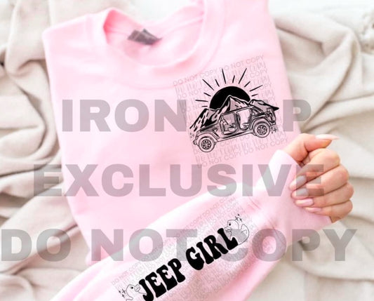 J**p Girl Sweatshirt (Sleeve print is in the inside of the sleeve as shown in the mock-up)