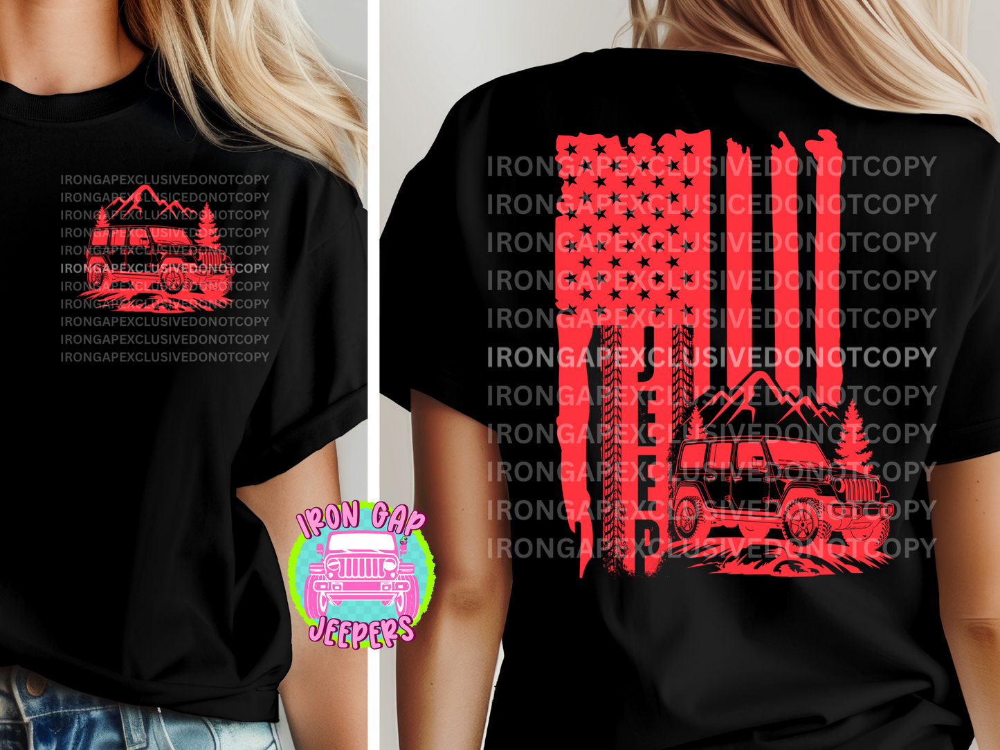 American Flag Tee Front & Back Design (EXCLUSIVE IRON GAP DESIGN with MULTIPLE COLOR OPTIONS)